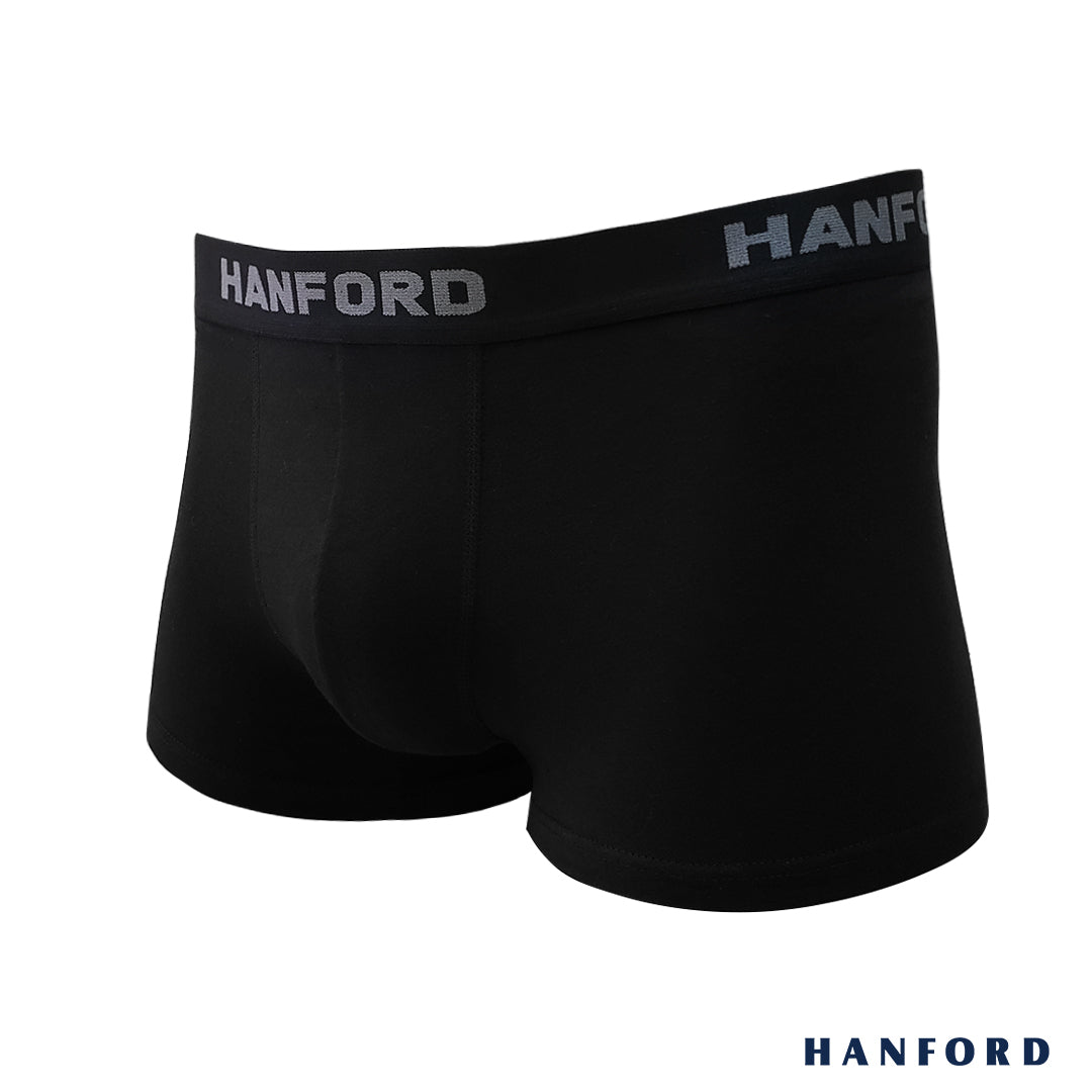 Hanford Men Cotton w/ Spandex Boxer Briefs Tuxx - Black (3in1 Pack) –  HANFORD