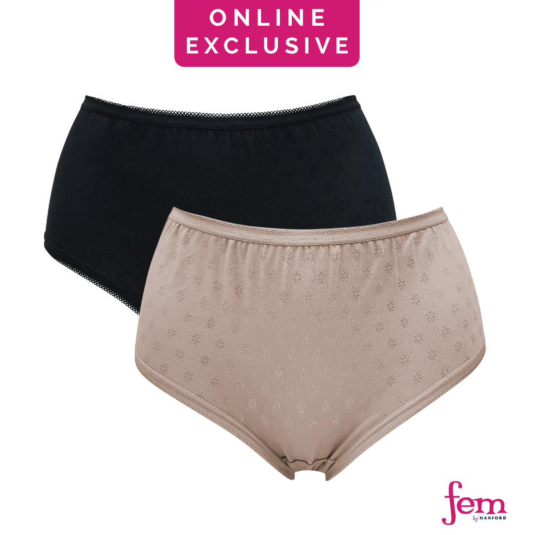 Fem by Hanford Ladies Women Plus Size Classic Brief Mid Waist Mom Pant