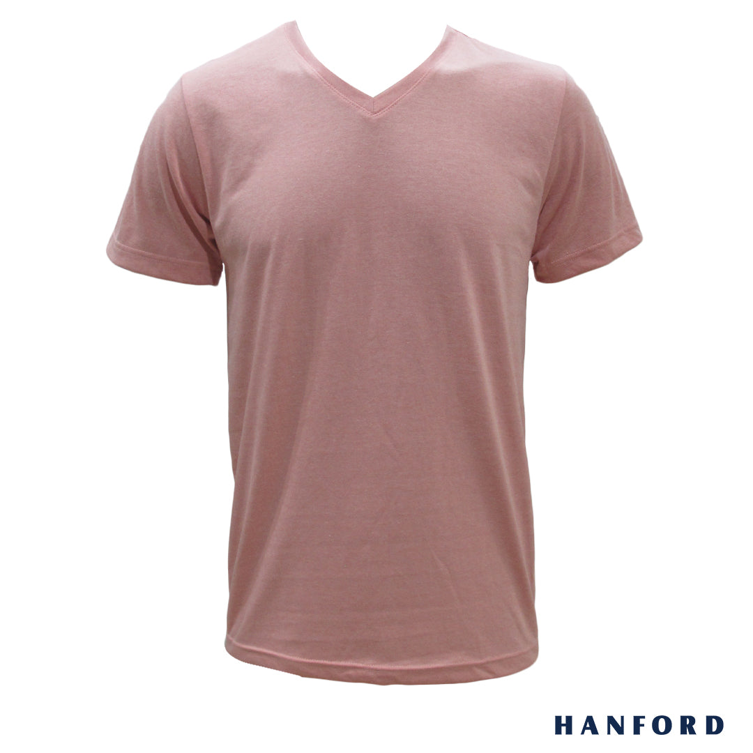 Hanford Men/Teens V-Neck Shirt Modern Fit Short Sleeves - Copper Rose –  HANFORD