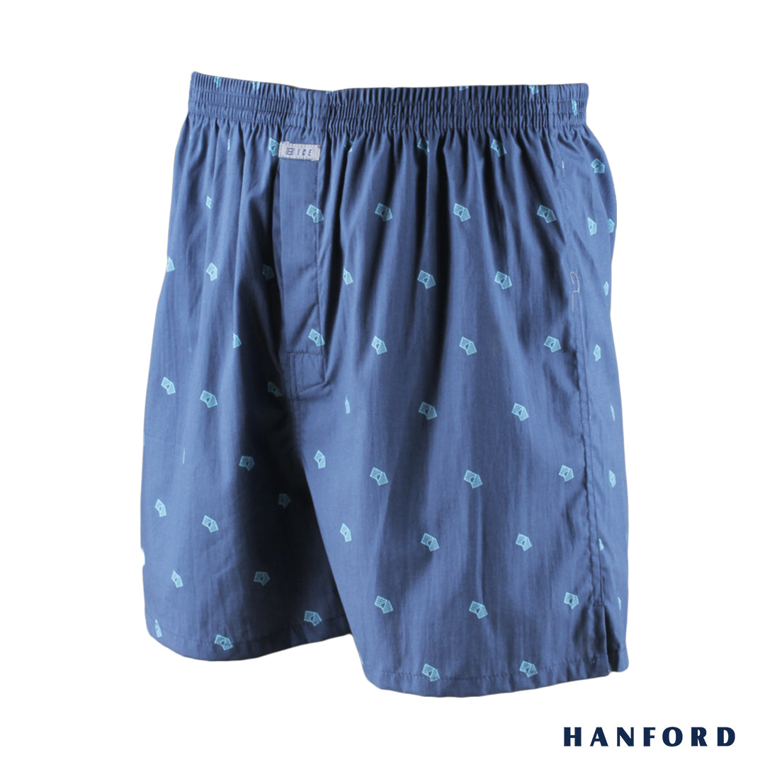 Hanford Men 100% Premium Cotton Woven Boxer Shorts Linear - Linear Pri