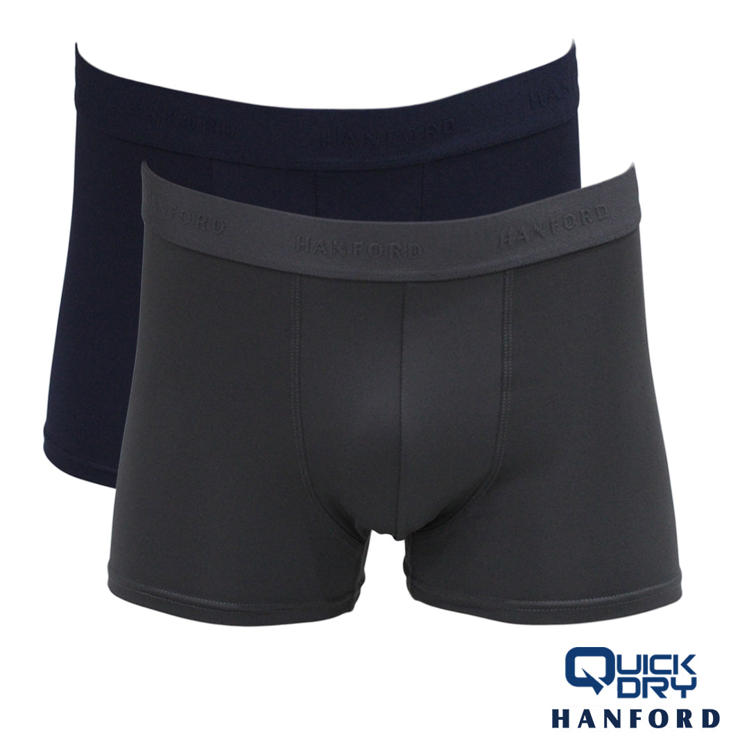Hanford Men Quick Dry Travel Fitness Boxer Briefs - Forged Iron/Navy B –  HANFORD