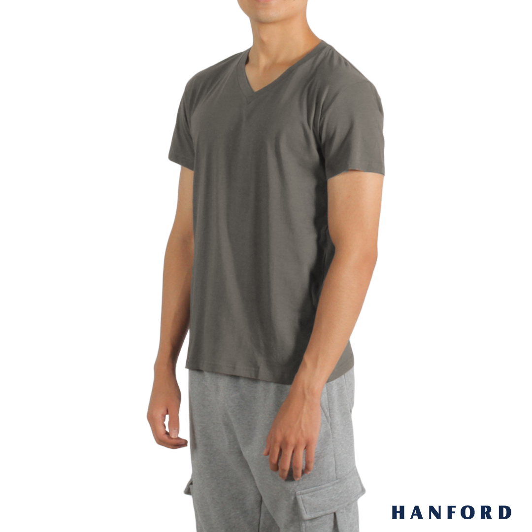 Hanford Men/Teens V-Neck Cotton Modern Fit Short Sleeves Shirt - Black –  HANFORD