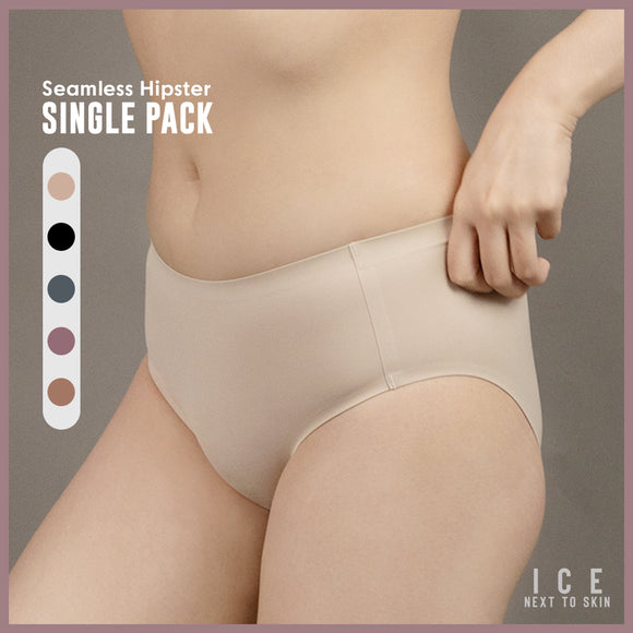 ICE Next to Skin Ladies Women Seamless Heatpress Comfort Fit Silky Soft Hipster Panty Carin -  1pc