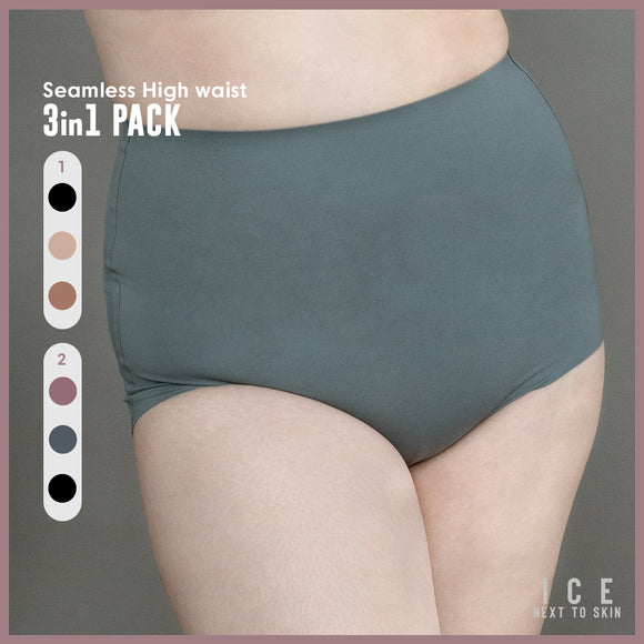 ICE Next to Skin Ladies Women Seamless Heatpress Comfort Silk Soft High Rise Shaper Panty Clara 3in1