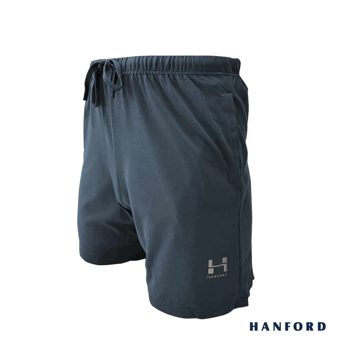 Hanford Men Premium Cotton Casual Walking Drawstring Slim Fit Shorts w