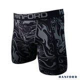 Hanford Athletic Men Pro Cool Quick Dry Compression Shorts Revo - Black / Swirl Print (Single Pack)