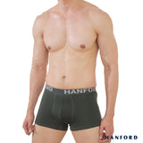 Hanford Men Natural Cotton Knit Comfort Boxer Briefs (No Spandex) - OG Gables / Phantom (Single Pack) S-4X Big Plus Size