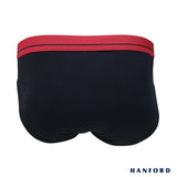 Hanford Men Regular Cotton Briefs Merlot - Black with Red Garter (3in1 Pack)