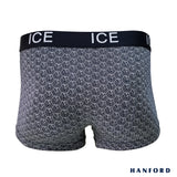 Hanford iCE Men Viscose w/ Spandex Boxer Briefs Geo - Black/Geometric Print (Single Pack)