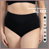 ICE Next to Skin Ladies Women Seamless Heatpress Comfort Silky Soft MidWaist MidRise Panty Cleo 3in1