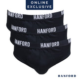 Hanford Men Regular Cotton Briefs OG Jaren - Black (3in1 Pack)