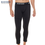 Hanford Athletic Men Pro Cool 2.0 Quick Dry Compression Ankle Length - Black/Blue Line (Single Pack)