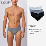 Hanford Men Regular Cotton Briefs Inside Garter Astro - Assorted (3in1 Pack)