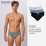 Hanford Men Regular Cotton Briefs Inside Garter Astro - Assorted (3in1 Pack)