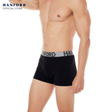 Hanford Men Cotton w/ Spandex Boxer Briefs Bently - Black (Single Pack) S-4X Big Plus Size