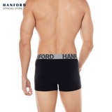 Hanford Men Cotton w/ Spandex Boxer Briefs Bently - Black (Single Pack) S-4X Big Plus Size