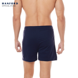 Hanford Men Premium Cotton Knit Lounge Sleep Drawstring Boxer Shorts Blaze - Navy Blue (Single Pack)