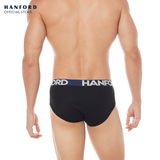 Hanford Men Premium Ribbed Cotton Modern Hipster Briefs w/ Fly Opening Braxton - Assorted Colors (3in1 Pack)
