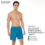 Hanford Men Shorts w/ Drawstring w/ Mesh Pouch Brett - Polar Night / Lyon Blue / Forest (1PC/SinglePack)