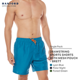 Hanford Men Shorts w/ Drawstring w/ Mesh Pouch Brett - Polar Night / Lyon Blue / Forest (1PC/SinglePack)