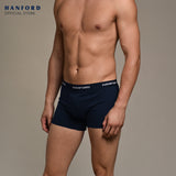 Hanford Men Natural Cotton Knit Boxer Briefs No Spandex OG Briggs - Assorted (3in1 Pack) S-2X