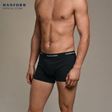 Hanford Men Natural Cotton Knit Boxer Briefs No Spandex OG Briggs - Assorted (3in1 Pack) S-2X