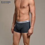 Hanford Men Natural Cotton Knit Boxer Briefs No Spandex OG Briggs - Assorted (3in1 Pack) S-2X