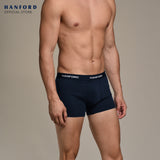 Hanford Men Natural Cotton Knit Boxer Briefs No Spandex OG Briggs - Assorted (3in1 Pack) S-2X