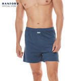 Hanford Men Premium Cotton Knit Lounge/Sleep/Boxer Shorts - Carib/True Blue/Denim (Single Pack)