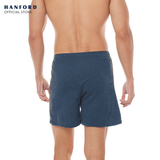 Hanford Men Premium Cotton Knit Lounge/Sleep/Boxer Shorts - Carib/True Blue/Denim (Single Pack)