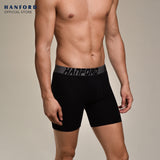 Hanford Athletic Men Cotton Spandex Compression Boxer Shorts Chase - Black (SinglePack)