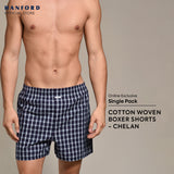 Hanford Men 100% Premium Cotton Woven Boxer Shorts Chelan - Checkered (1PC/SinglePack)