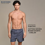 Hanford Men 100% Premium Cotton Woven Boxer Shorts Chelan - Checkered (1PC/SinglePack)