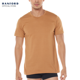 Hanford Men Teens R-Neck Cotton Knit Modern Fit Short Sleeves Shirt - Chipmunk (SinglePack)