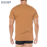 Hanford Men Teens R-Neck Cotton Knit Modern Fit Short Sleeves Shirt - Chipmunk (SinglePack)