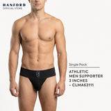 Hanford Athletic Men Supporter 3inches Plain Garter - Black (Single Pack)
