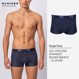 Hanford ICE Men Viscose w/ Spandex Boxer Briefs Clover - Navy Blazer (Single Pack)