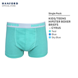 Hanford Kids/Teens Cotton Hipster Boxer Briefs - Cyrus (Single Pack)