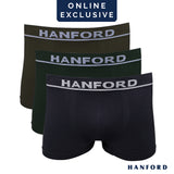 Hanford Men Seamless Comfort Soft Nylon with Spandex Boxer Briefs Itch Free Spyro - Assorted (3in1)