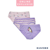 Hanford Kids Girls Teens Regular Cotton Hipster Panty Unicorn - Assorted Print (3in1 Pack)