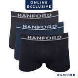 Hanford Men Seamless Comfort Soft Nylon with Spandex Boxer Briefs Itch Free Spence (3in1)