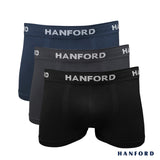 Hanford Men Seamless Comfort Soft Nylon with Spandex Boxer Briefs Itch Free Seamor (3in1)