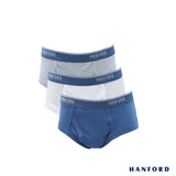 Hanford Kids/Teens Premium Ribbed Cotton Hipster Briefs W/ Fly Opening Scott - Assorted (3in1 Pack)