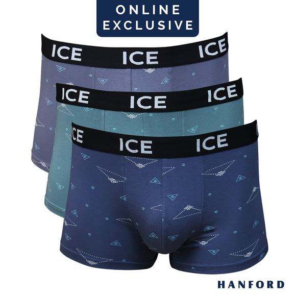 Hanford ICE Men Viscose w/ Spandex Boxer Briefs Tyndall - Assorted Colors Stealth Print (3in1 Pack)