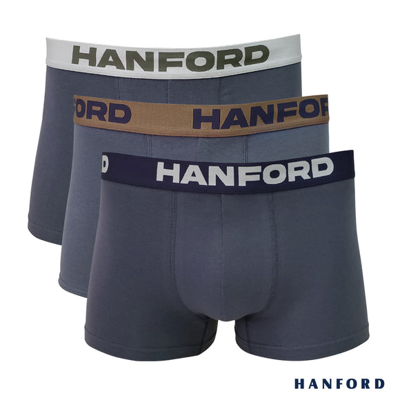 Hanford Men Cotton w/ Spandex Boxer Briefs Core - Asstd (3in1 Pack)