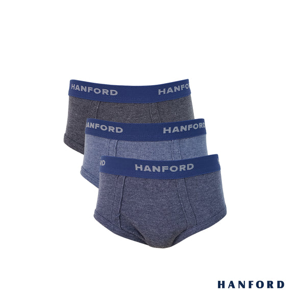 Hanford Men Premium Ribbed Cotton Hipster Briefs Tyrion - Assorted Col