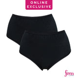 Fem by Hanford Ladies Women Plus Size Classic Brief Mid Waist Mom Panty - Maxine (2in1 Pack) Big Plus Size