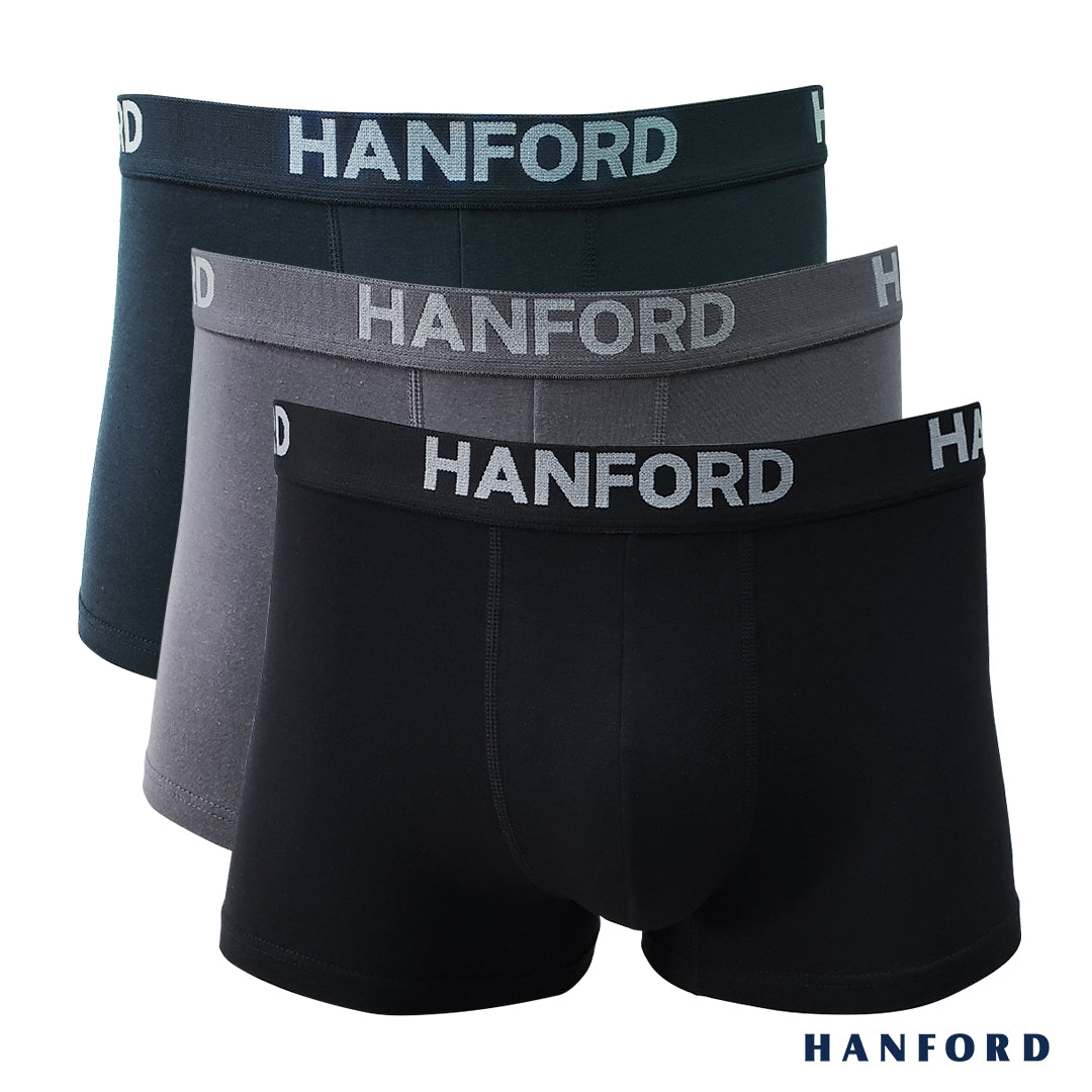 Hanford Men Cotton w/ Spandex Boxer Briefs Logan - Assorted Basic Colo ...