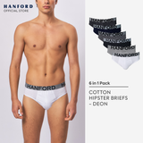 Hanford Men Regular Cotton Briefs OG Deon - Assorted Colors (6in1 Value Pack / Half Dozen)