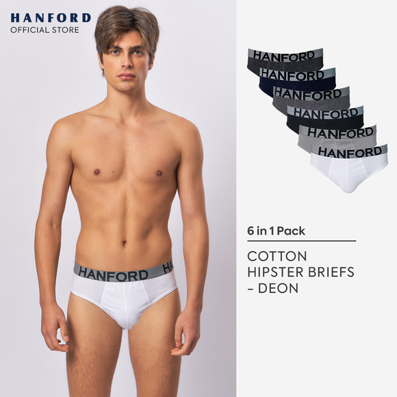 Hanford Men Regular Cotton Briefs OG Deon - Assorted Colors (6in1 Value Pack / Half Dozen)